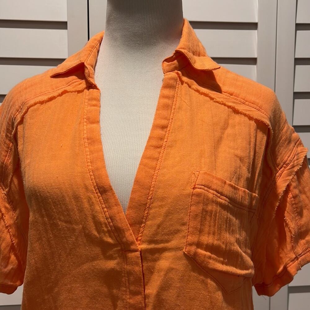 Free People NWT Crop Top in a bright Orange and nice details. - Picture 2 of 10